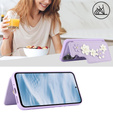 Puzdro pre Samsung Galaxy A55 5G, Leather Flower Card Slot, fialové