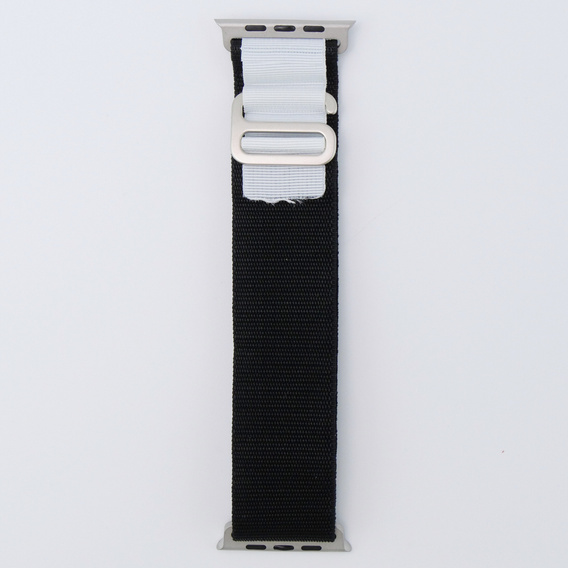 Nylonový remienok pre Apple Watch 1/2/3/4/5/6/7/8/SE/ULTRA 42/44/45/49 mm, čierny / biely