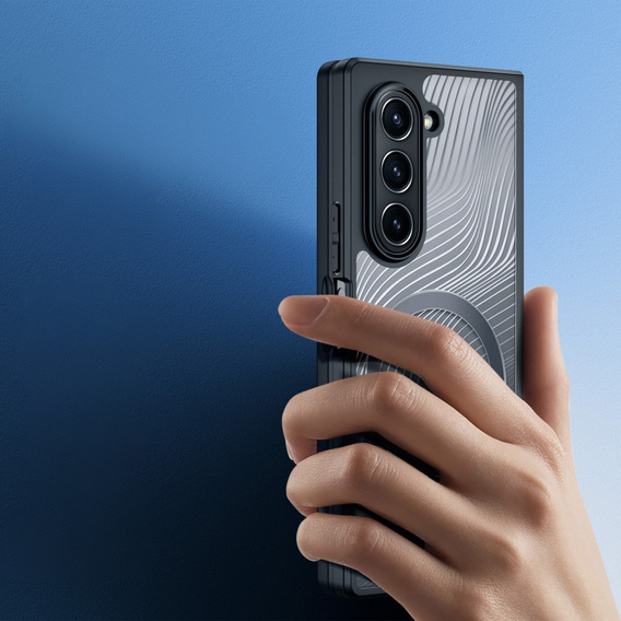 Puzdro DuxDucis pre Samsung Galaxy Z Fold6 5G, Aimo Case, pre MagSafe, transparentné / čierne