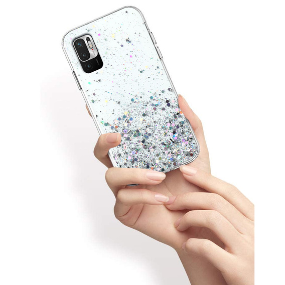 Obal na mobil pre Xiaomi Redmi Note 10 5G / Poco M3 Pro 5G, Glittery, priehľadné