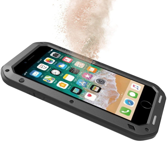 Love Mei Obal na mobil pre iPhone 8 Plus / 7 Plus, armored with glass, čierne