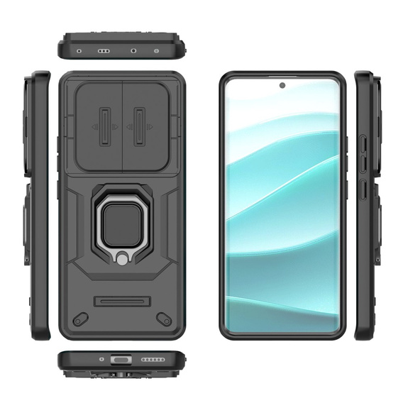 Puzdro pre Xiaomi Redmi Note 14 Pro 5G /  Poco X7 5G, KickStand Camera Lens, čierne