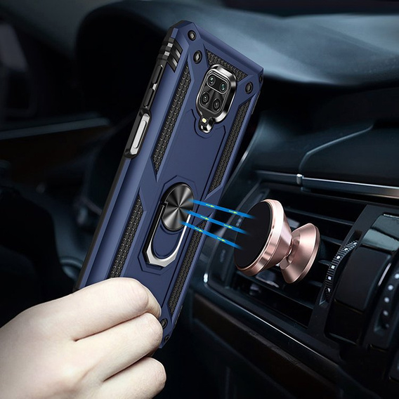 Pancierované obal na mobil pre Xiaomi Redmi Note 9S / 9 Pro, Nox Case Ring, tmavomodré