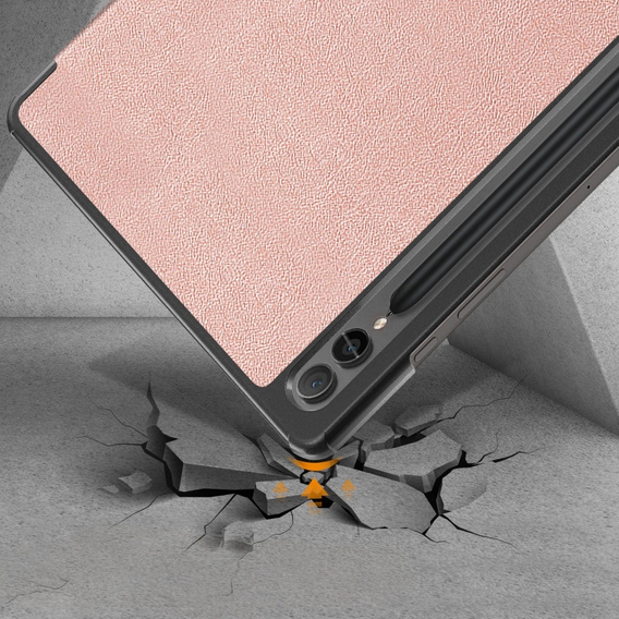 Puzdro pre Samsung Galaxy Tab S9 FE+ Plus, Smartcase s priestorom pre stylus, ružové rose gold