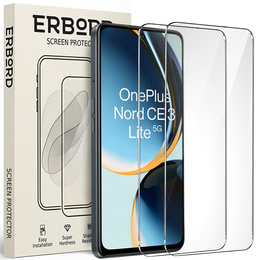 2x tvrdené sklo pre OnePlus Nord CE 3 Lite 5G, ERBORD 9H Hard Glass na displeji