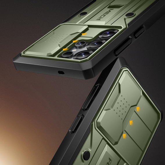 Odolné puzdro pre Samsung Galaxy S25 Ultra – Tongate MECH Series Clip, čierne