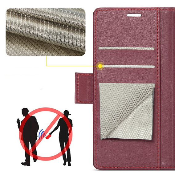 ERBORD Lesklá peňaženka Litchi s chlopňou pre Motorola Moto G56 5G