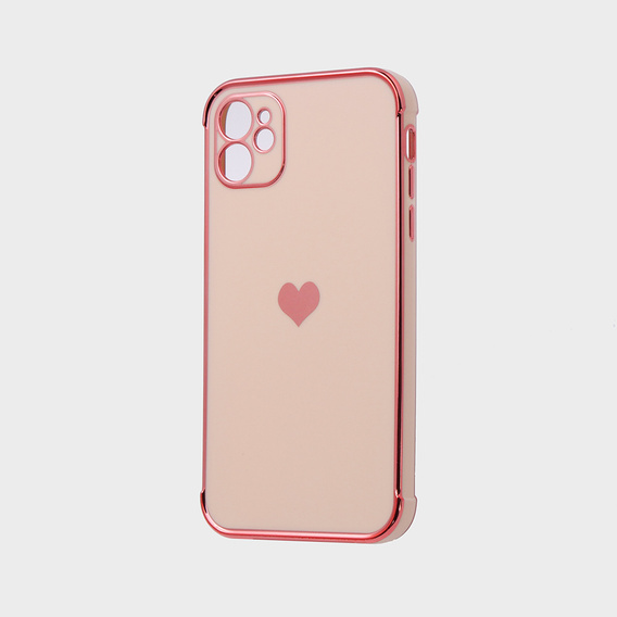 Obal na mobil pre Apple iPhone 11, Electro heart, ružové rose gold