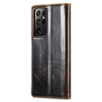 CASEME flipové puzdro pre Samsung Galaxy S21 Ultra 5G, Waxy Textured, káva
