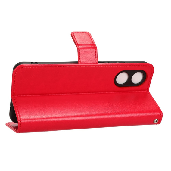 Klapkové puzdro pre Oppo A17, Crazy Horse Wallet, červené