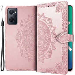Klapkové puzdro pre Realme 9i / Oppo A96, Mandala, ružové rose gold
