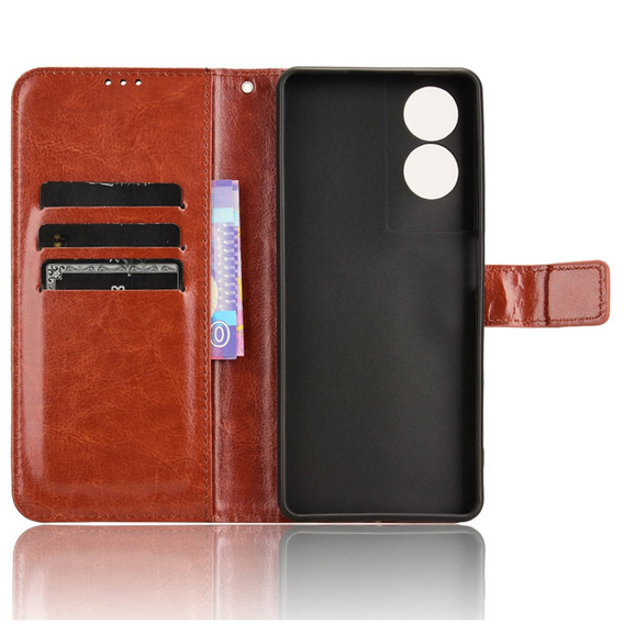 Klapkové puzdro pre TCL 40 NxtPaper, Crazy Horse Wallet, hnedé
