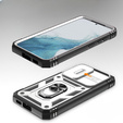 Obal na mobil pre Samsung Galaxy S23, CamShield Slide, CamShield Slide, biele / čierne