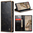 CASEME flipové puzdro pre Samsung Galaxy A53 5G, Waxy Textured, čierna / hnedá