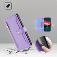 Klapkové puzdro pre Realme 14 Pro 5G, Wallet Zipper Pocket, fialové
