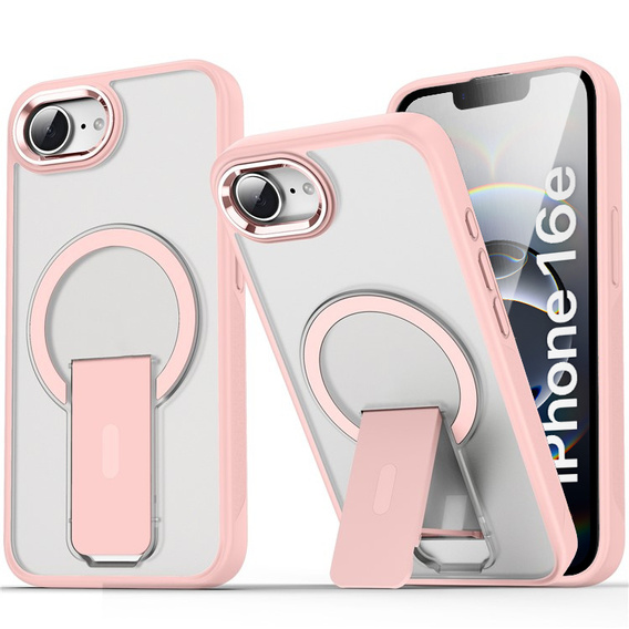Puzdro pre Iphone 16E, Kickstand Matt Case, pre MagSafe, ružové