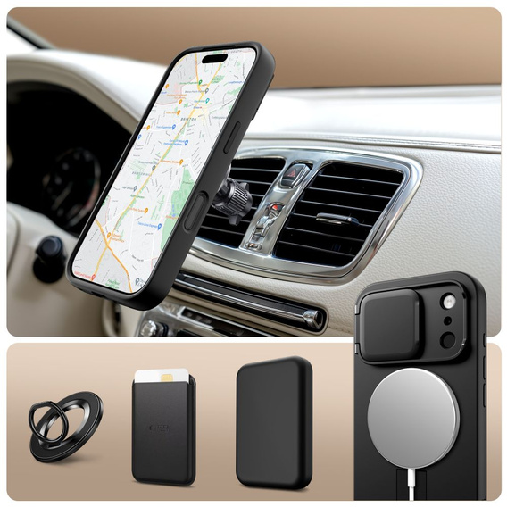 Ochranné puzdro Tech-Protect Kevlar Aura s podstavcom a funkciou MagSafe pre iPhone 17 Pro Max