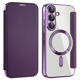 Klapkové puzdro pre Samsung Galaxy A26, RFID Wallet MagSafe CamShield, fialové