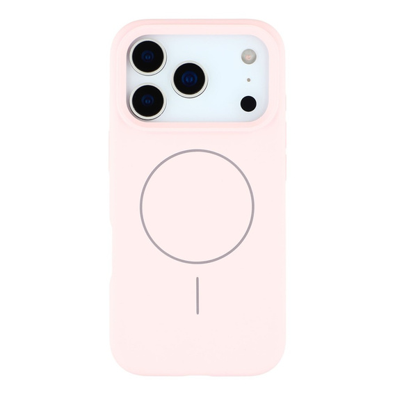 Silikónové puzdro pre iPhone 17 Pro, pre MagSafe, proti nárazom, ružové