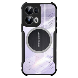 Puzdro pre Oppo Reno 13 Pro, s magnetickým štítkom, transparentné / čierne