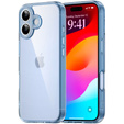 Puzdro pre iPhone 17, s krytom fotoaparátu, priehľadné s modrými stranami