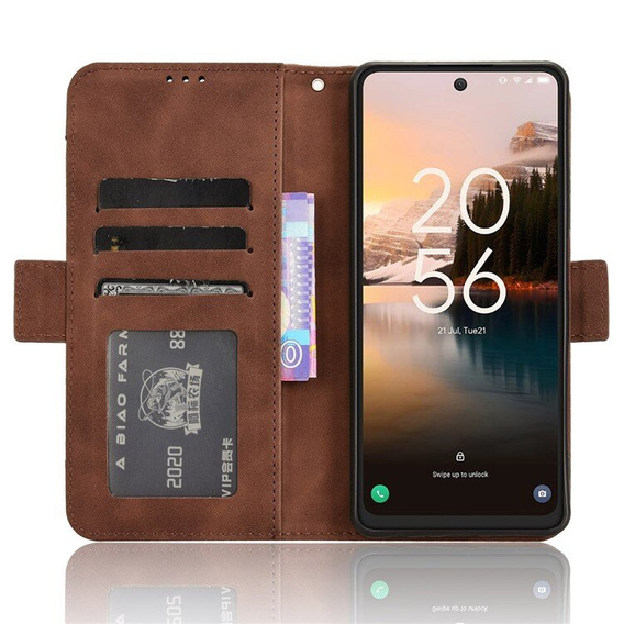 Klapkové puzdro pre TCL 40 NxtPaper, Card Slot, hnedé
