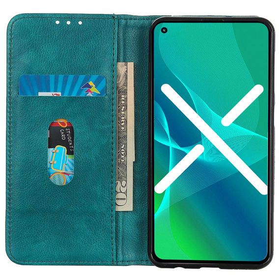 Obal na mobil pre Motorola Edge 30 Neo, Wallet Litchi Leather, zelený