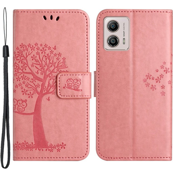 Klapkové puzdro pre Motorola Moto G53 / G23 / G13, tree, ružové
