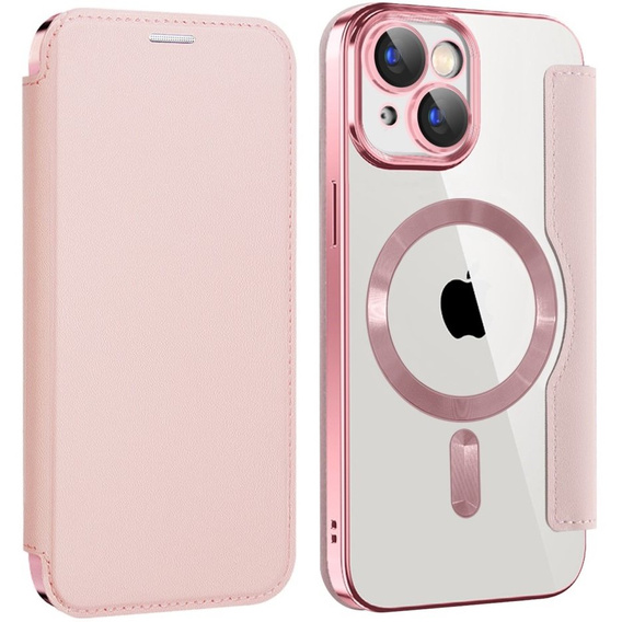 Klapkové puzdro pre iPhone 15, RFID Wallet MagSafe CamShield, ružové