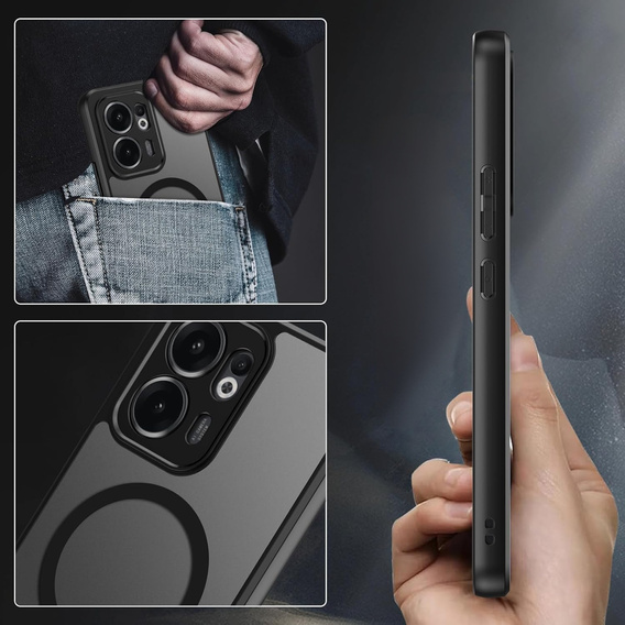 Puzdro pre Oppo Reno 13F / Oppo Reno 13FS, pre MagSafe, ERBORD Matt Case, čierny