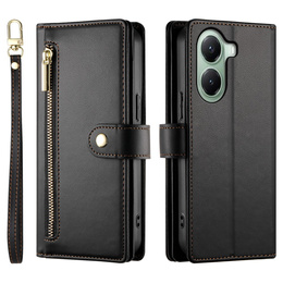 Klapkové puzdro pre Xiaomi Poco X7 Pro 5G, Wallet Zipper Pocket, čierne