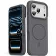 Silikónové puzdro pre iPhone 17 Pro Max, pre MagSafe, proti nárazom, sivé
