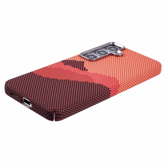 Puzdro pre Samsung Galaxy S25, Carbon Fiber MagSafe, oranžové