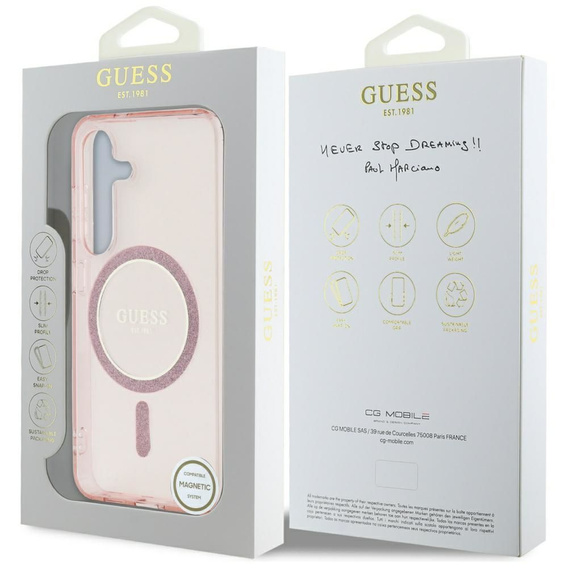 Puzdro GUESS IML Glitter Circle pre Samsung Galaxy S25