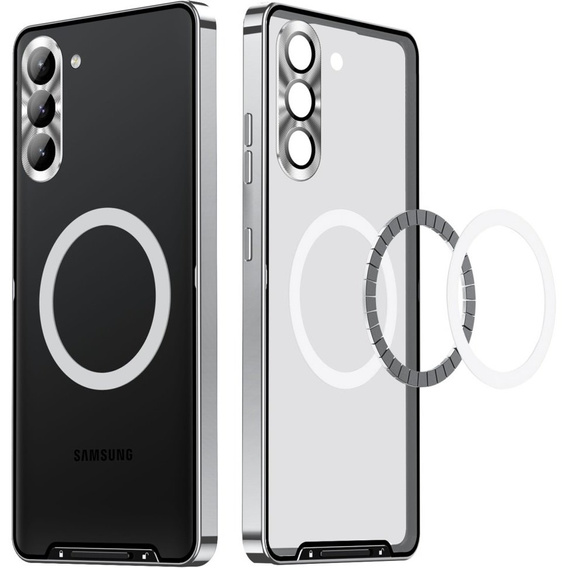 Ochranné puzdro na fotoaparát pre Samsung Galaxy S23 Plus, CamShield MagSafe, priehľadný / strieborný