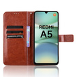 Klapkové puzdro pre Xiaomi Redmi A5, Crazy Horse Wallet, hnedé