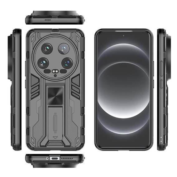 Puzdro pre Xiaomi 14 Ultra, Military kickstand, čierne