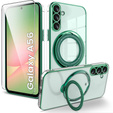 Magnetické puzdro pre Samsung Galaxy A56, pre MagSafe, zelený + sklo 9H