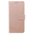 Klapkové puzdro pre Xiaomi Poco F6 Pro, Butterfly, ružové rose gold