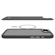 Puzdro Spigen pre iPhone 16E, Enzo Aramid MagSafe, karbónová čierna + tvrdené sklo 9H