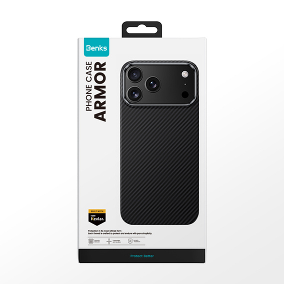 BENKS Kevlar Armor Air Carbon Fiber 600D A069 puzdro MagSafe pre iPhone 17 Pro