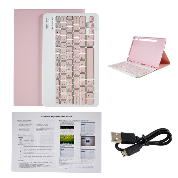 Puzdro + klávesnica Samsung Galaxy Tab S7 T870/T875 / S8, Pen Slot, ružové rose gold
