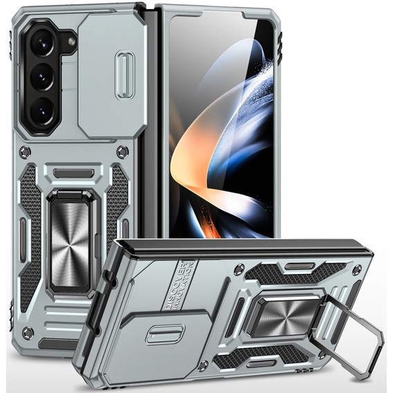 Obal na mobil pre Samsung Galaxy Z Fold6 5G, CamShield Slide, strieborné