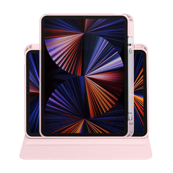 Puzdro pre iPad Pro 11" 2022/2021/2020 (4/3/2 gen.), s priestorom pre stylus, otočné o 360°, ružové