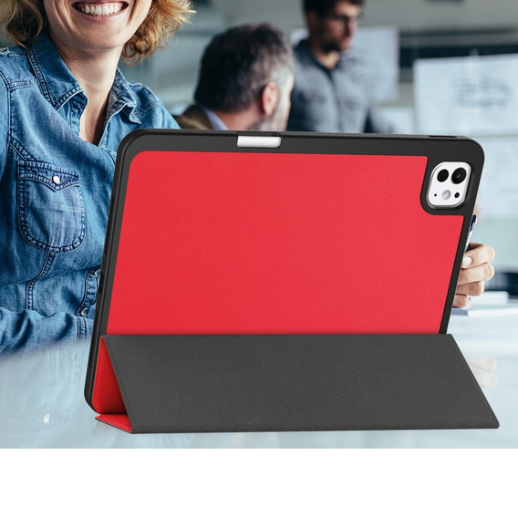 Puzdro pre iPad Pro 11" 2024 (5 gen.), Smartcase s priestorom pre stylus, červené