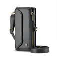 Puzdro CASEME pre Samsung Galaxy S24 FE, RFID Leather Wallet, s popruhom cez rameno, čierne