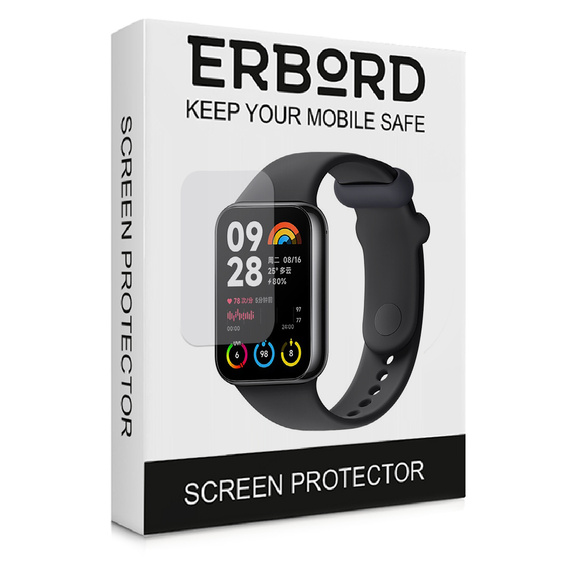 3x ERBORD Hydrogélová fólia pre Xiaomi Smart Band 8 Pro