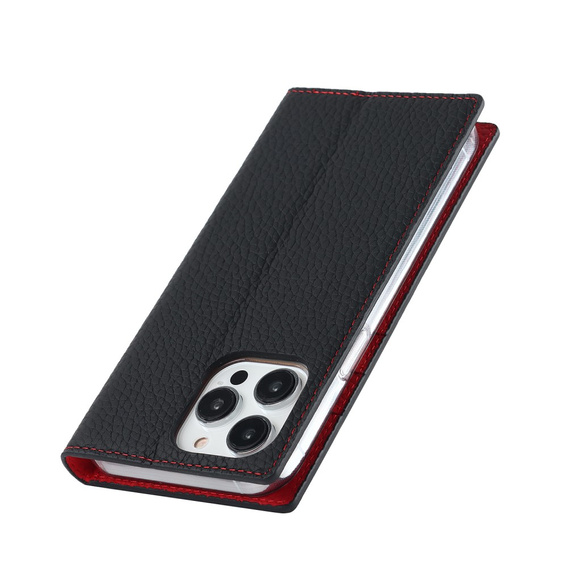 Klapkové puzdro pre iPhone 15 Pro Max, Litchi Skin Grain, čierne