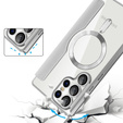Klapkové puzdro pre Samsung Galaxy S25 Ultra, RFID Wallet MagSafe CamShield, strieborné