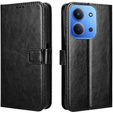 Klapkové puzdro pre Xiaomi Redmi 15C 4G/LTE, Crazy Horse Wallet, čierne